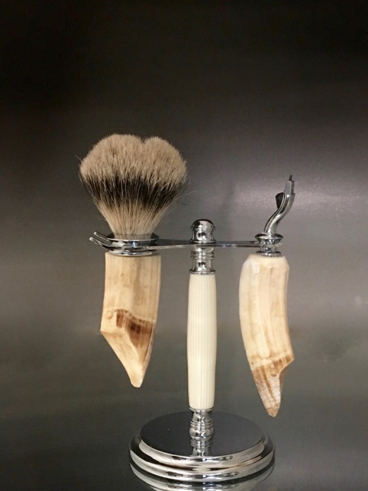 hippo tooth shave brush,ivory shave brush,Handmade razor,handcrafted razor, razor,Mach 3,Fusion,double edge,custom made razor, personalized razor,personalized shave set